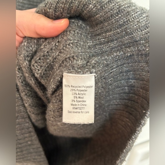 Nine West chunky grey green collared sweater size M - Picture 5 of 10